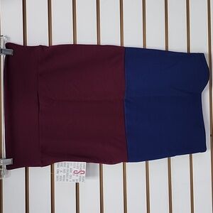 Wine/blue pencil colorblock skirt LLR small